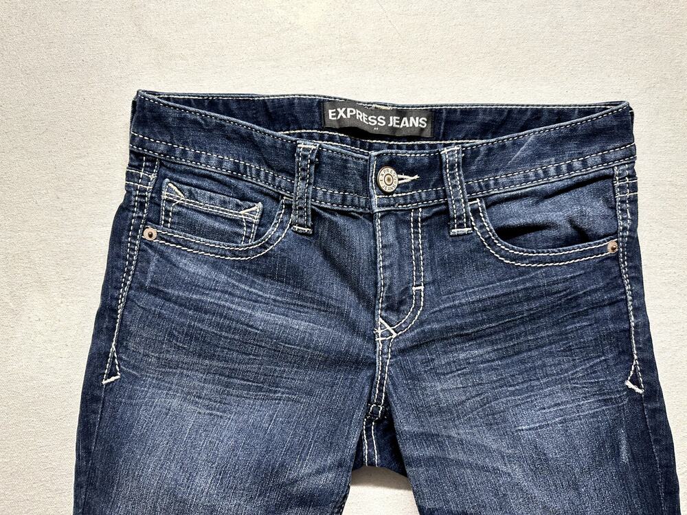 Express Jeans Blue Denim Classic Five Pocket Size 4S 4 Short